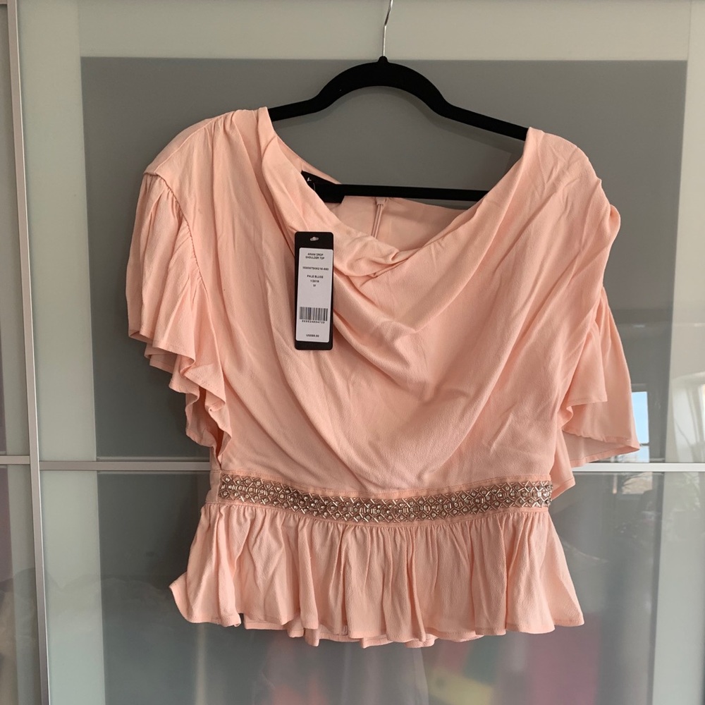 Bebe Embellished pink top